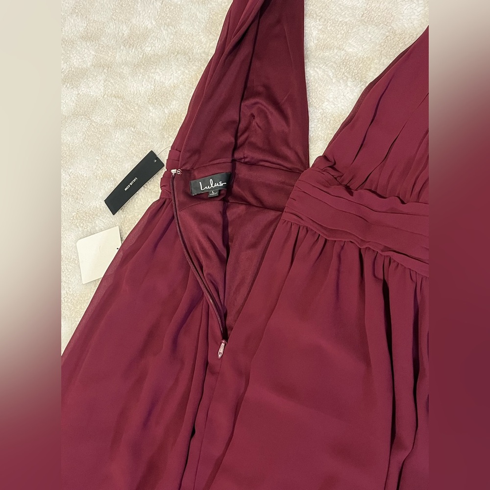 Lulus Heavenly Hues Burgundy Maxi Dress • Large - Picture 7 of 16